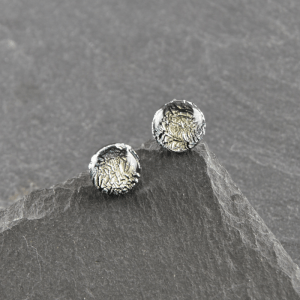 Boucles d’oreilles puces en verre pailleté grand modèle