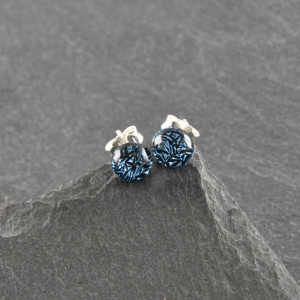 Boucles d’oreilles puces en verre pailleté petit modèle