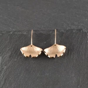 Petites boucles d’oreilles feuille de ginkgo