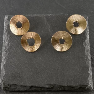 boucles d'oreilles rondes contemporaines en bronze