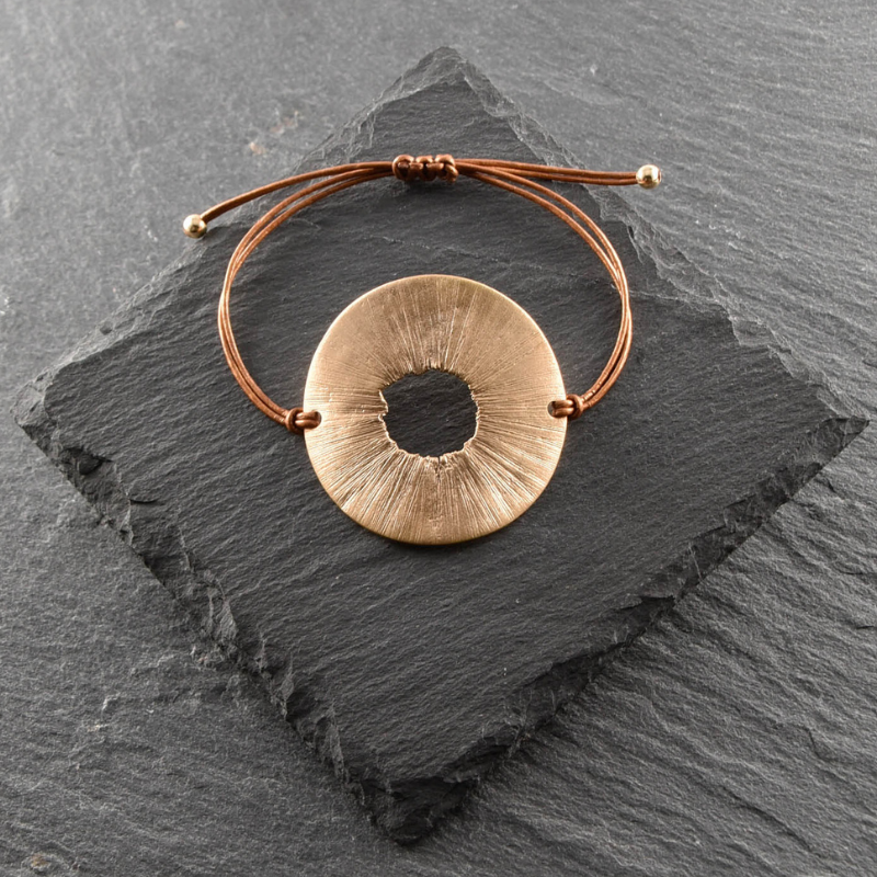Bracelet rond brut en bronze – Image 2